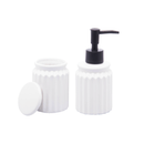 Kit para Banheiro em Cerâmica Stripes Branco 2 Peças